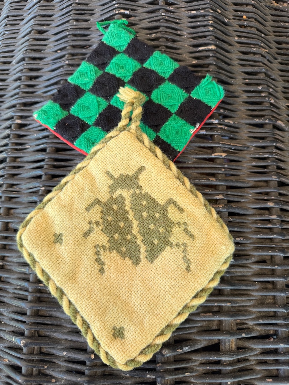 VTG Unique Bug and Checkerboard Potholders